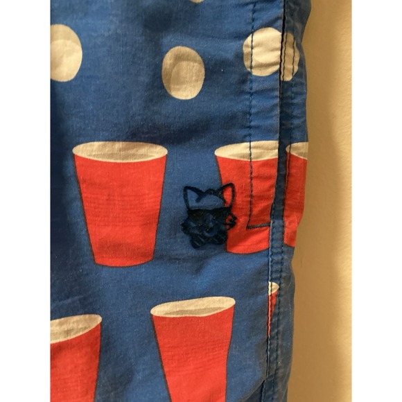 Party Pants Board Shorts Swim Trunks Beer Pong Red Solo Cup Size‎ XL Blue Red - Picture 3 of 13